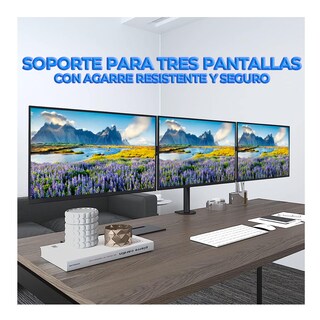 Foto 3 | Soporte Articulado para 3 Monitores de 14 a 32 " Elegate color Negro