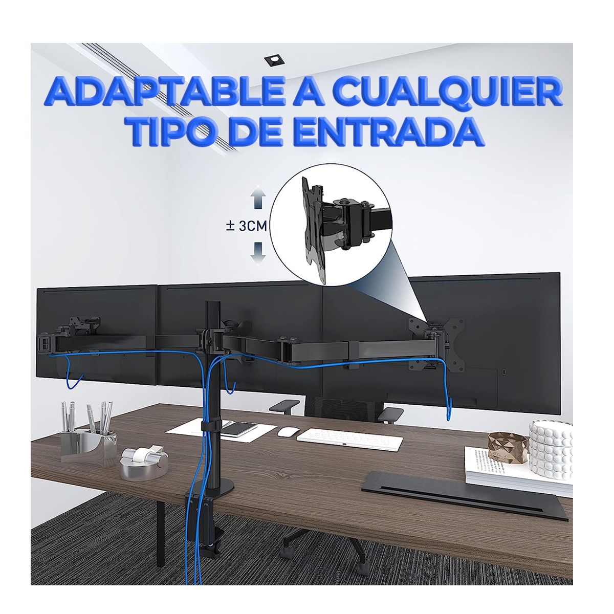 Foto 8 pulgar | Soporte Articulado para 3 Monitores de 14 a 32 " Elegate color Negro