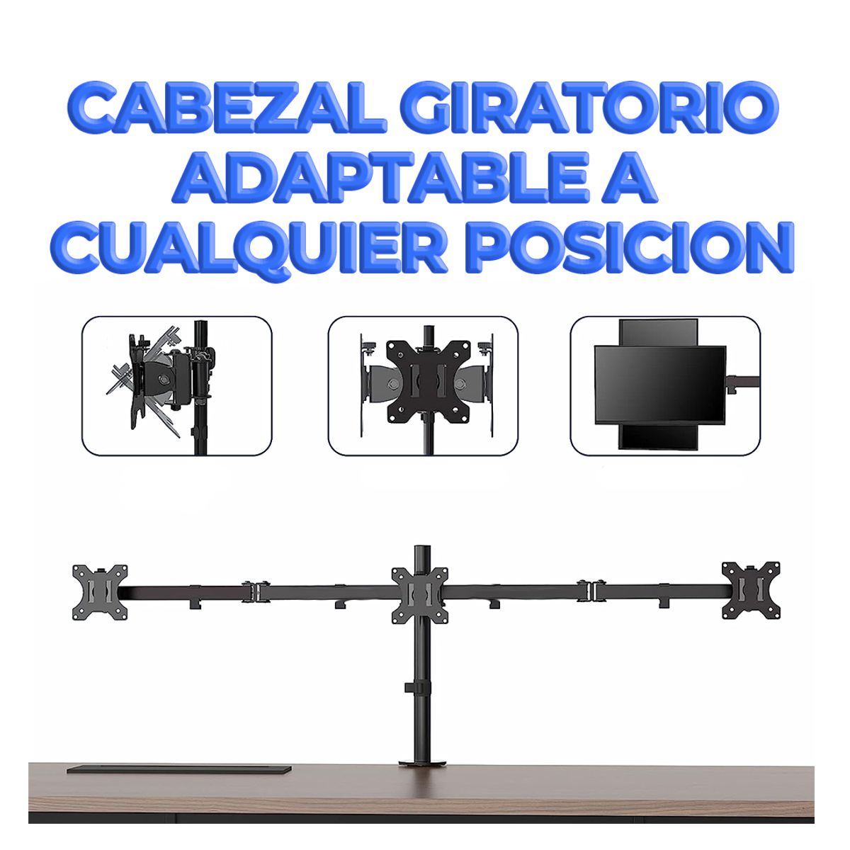 Foto 9 pulgar | Soporte Articulado para 3 Monitores de 14 a 32 " Elegate color Negro