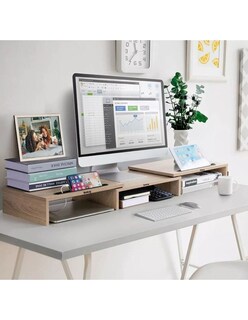 Foto 4 | Base Monitor Escritorio Doble Compatible con Pc y Portátil