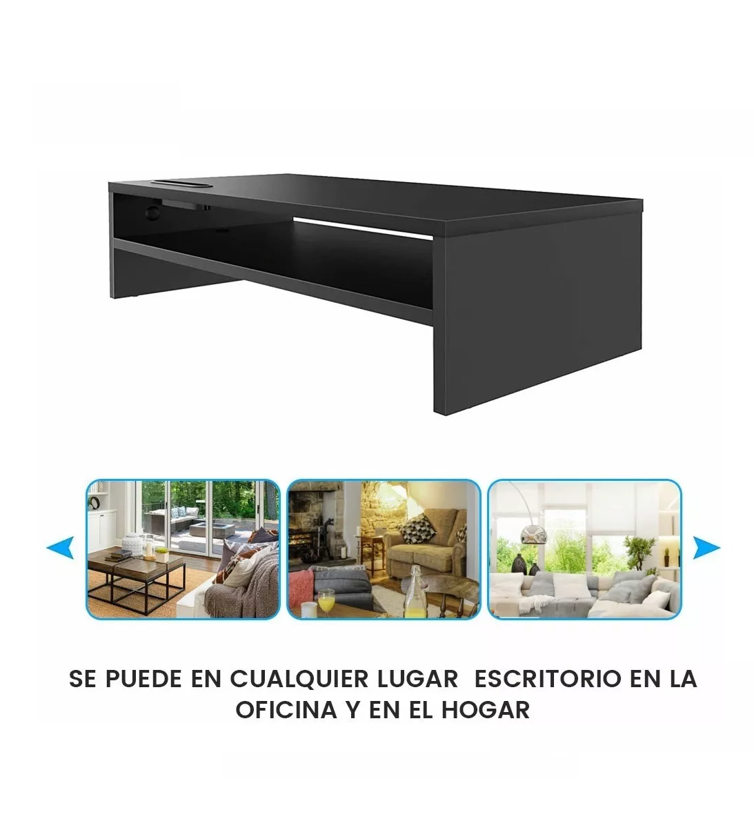 Foto 5 | Soporte de Monitor de Escritorio de Madera Negro de 2 Niveles