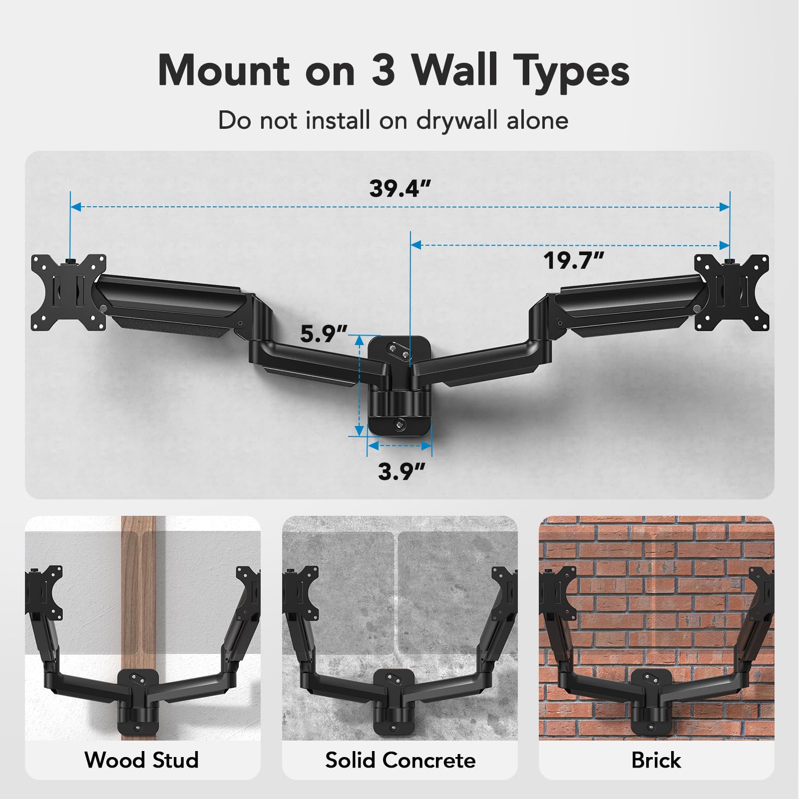 Foto 7 pulgar | Soporte de Pared para Dos Monitores Huanuo 32 Pulgadas 8 kg - Venta Internacional