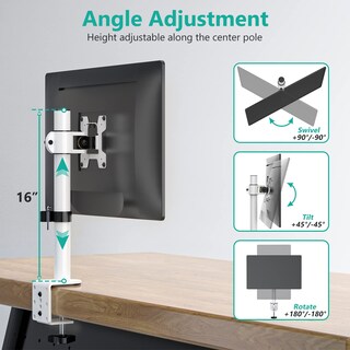 Foto 3 | Soporte de Monitor Wali M001s-w para 1 Pantalla de Hasta 32 Pulgadas Blanco - Venta Internacional