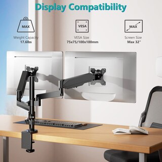 Foto 2 | Soporte Doble para Monitor Wali Gsdm002 de 13 A 32 Pulgadas para Pantallas De 8 Kg - Venta Internacional
