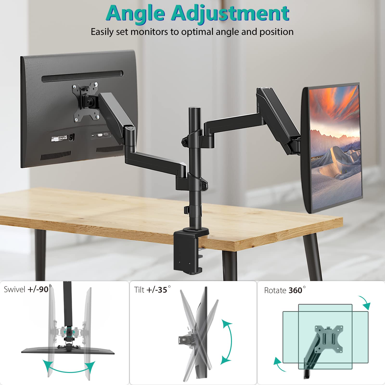 Foto 5 pulgar | Soporte Doble para Monitor Wali Gsdm002 de 13 A 32 Pulgadas para Pantallas De 8 Kg - Venta Internacional