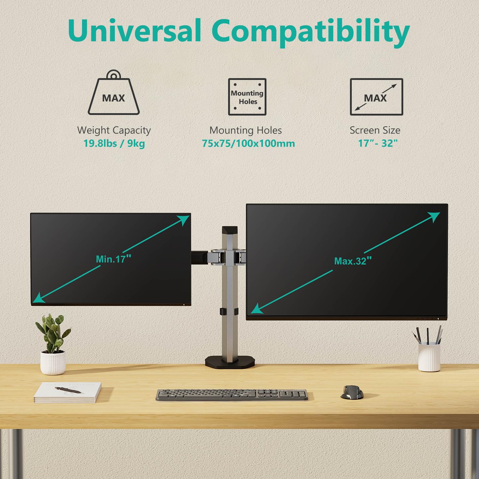 Foto 2 | Soporte Doble Wali para Monitor-Venta Internacional