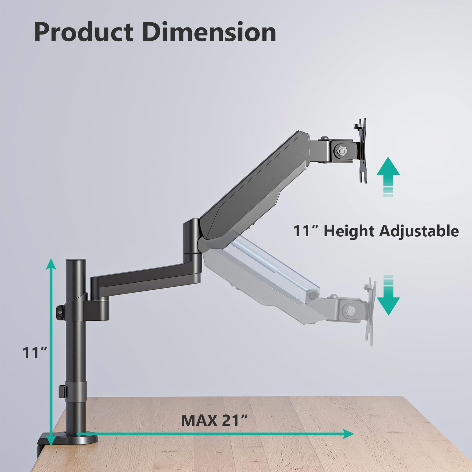 Foto 5 pulgar | Soporte de Monitor Wali Gsdm001 para Escritorio de 13 A 32 Pulgadas con Resorte de Gas de 8 Kg - Venta Internacional