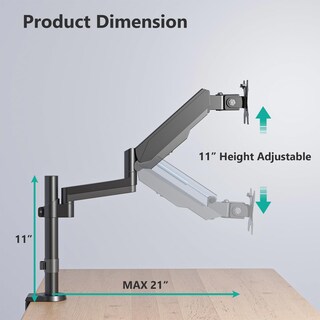Foto 4 | Soporte de Monitor Wali Gsdm001 para Escritorio de 13 A 32 Pulgadas con Resorte de Gas de 8 Kg - Venta Internacional