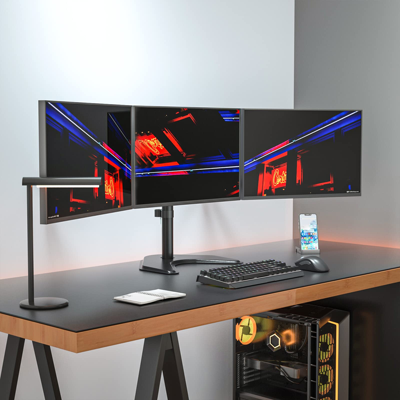 Foto 3 pulgar | Soporte Triple para Monitor Wali Mf003 - Venta Internacional