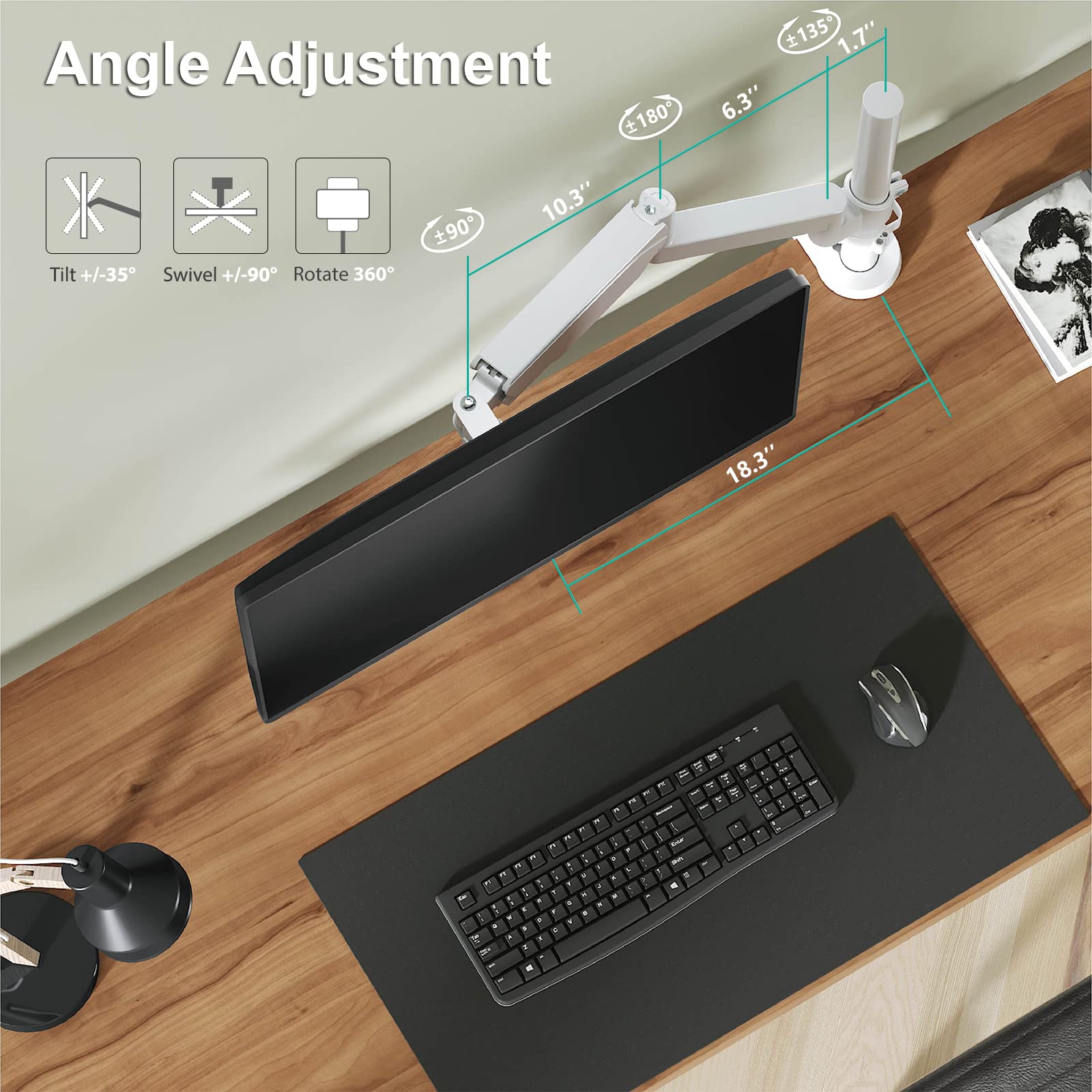 Foto 8 pulgar | Brazo de Resorte de Gas Ajustable Wali para Soporte de Monitor de 32 Pulgadas - Venta Internacional