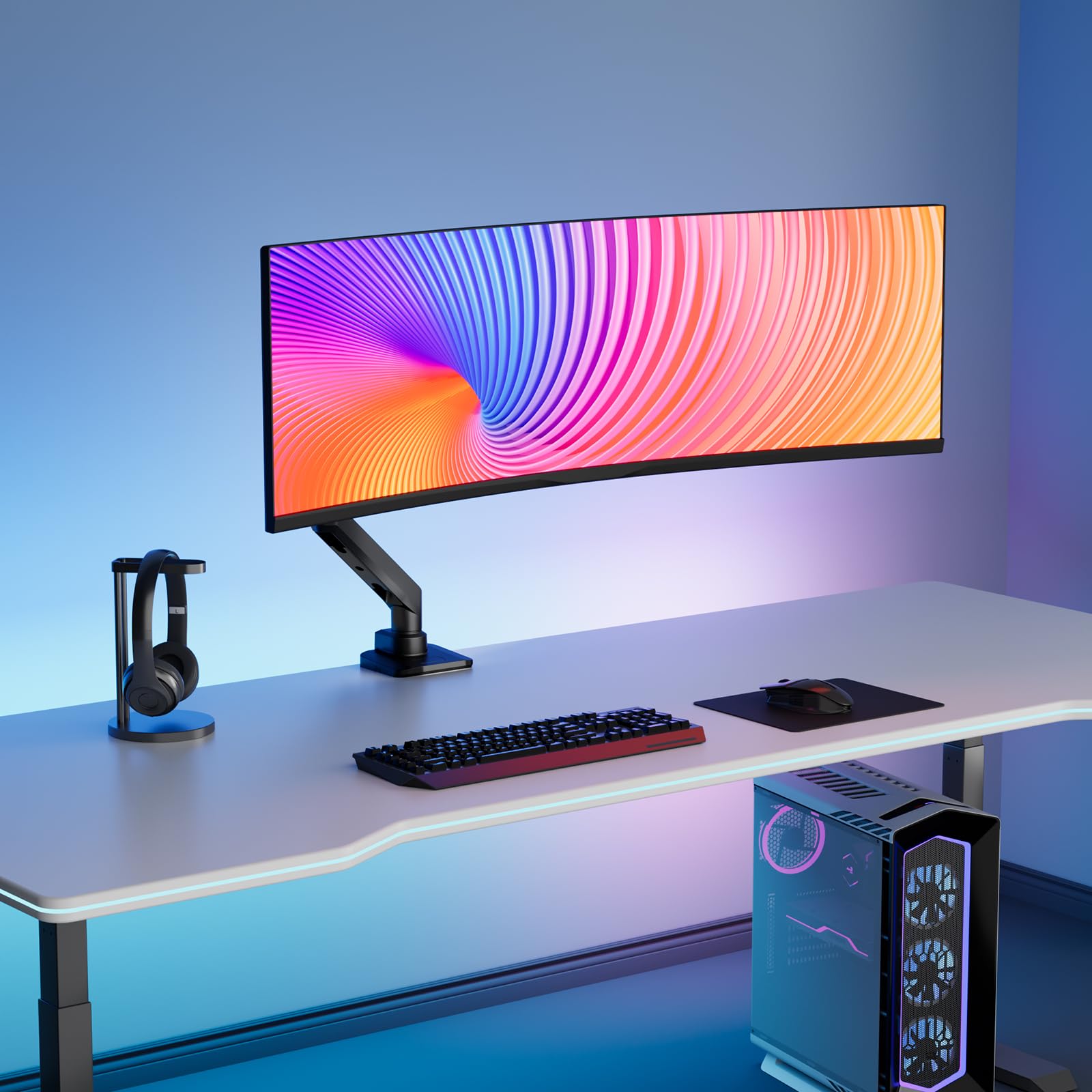 Foto 4 pulgar | Brazo para Monitor Wali Gsm001xl-p con Resorte de Gas 49 " 20 kg Negro - Venta Internacional