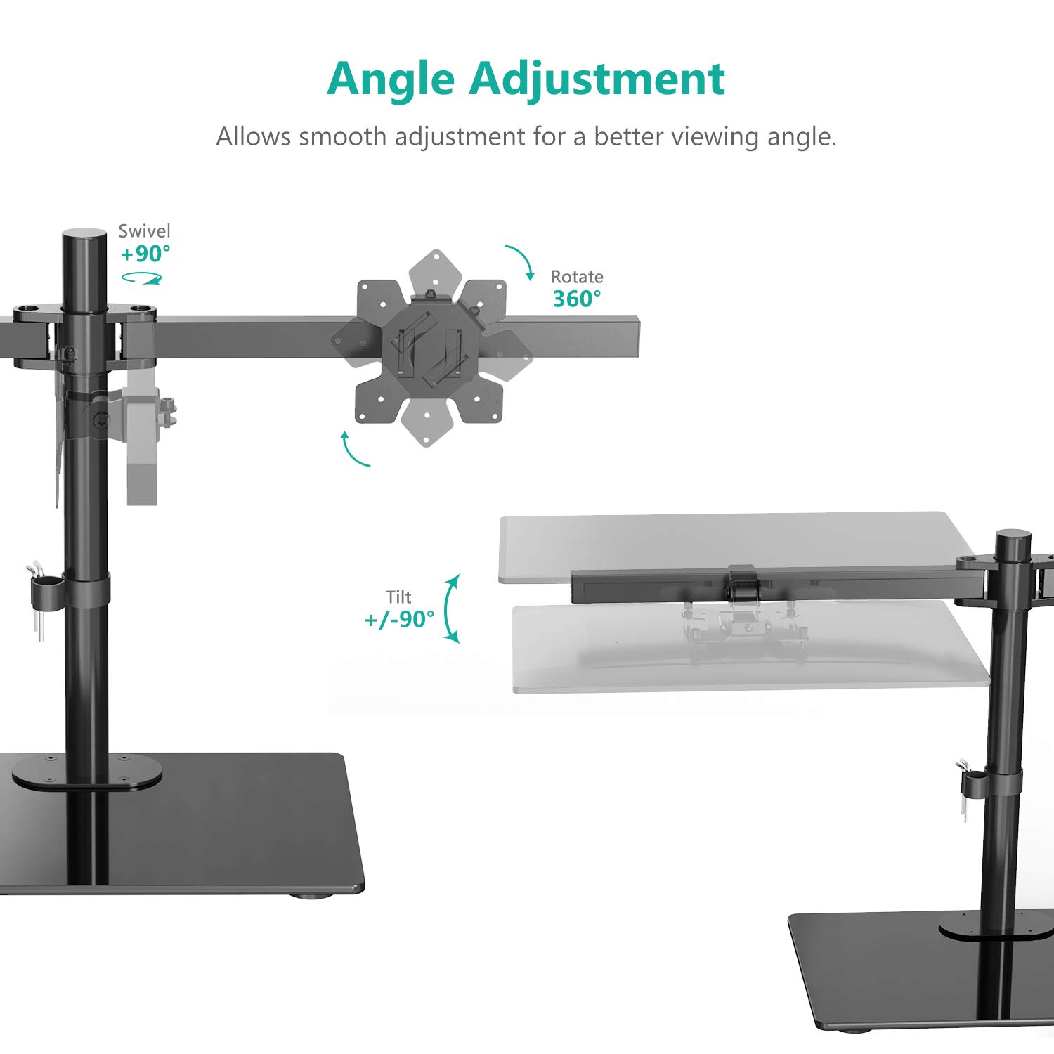 Foto 4 pulgar | Soporte para Dos Monitores Wali Free Standing Gmf002 de 27 Pulgadas - Venta Internacional