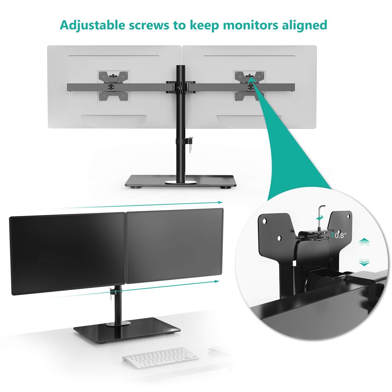 Foto 7 pulgar | Soporte para Dos Monitores Wali Free Standing Gmf002 de 27 Pulgadas - Venta Internacional