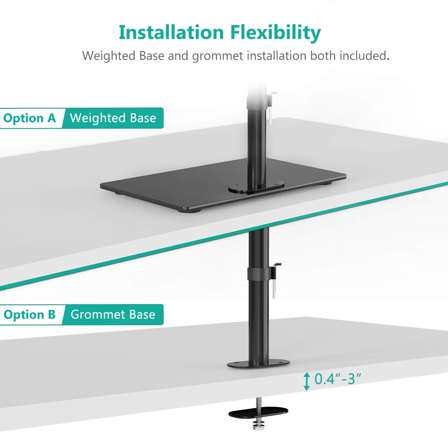 Foto 8 pulgar | Soporte para Dos Monitores Wali Free Standing Gmf002 de 27 Pulgadas - Venta Internacional