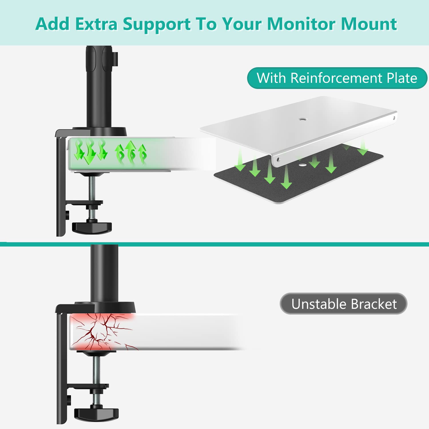 Foto 3 pulgar | Brazo de Monitor Wali Cgrp-w con Refuerzo de Acero Blanco - Venta Internacional