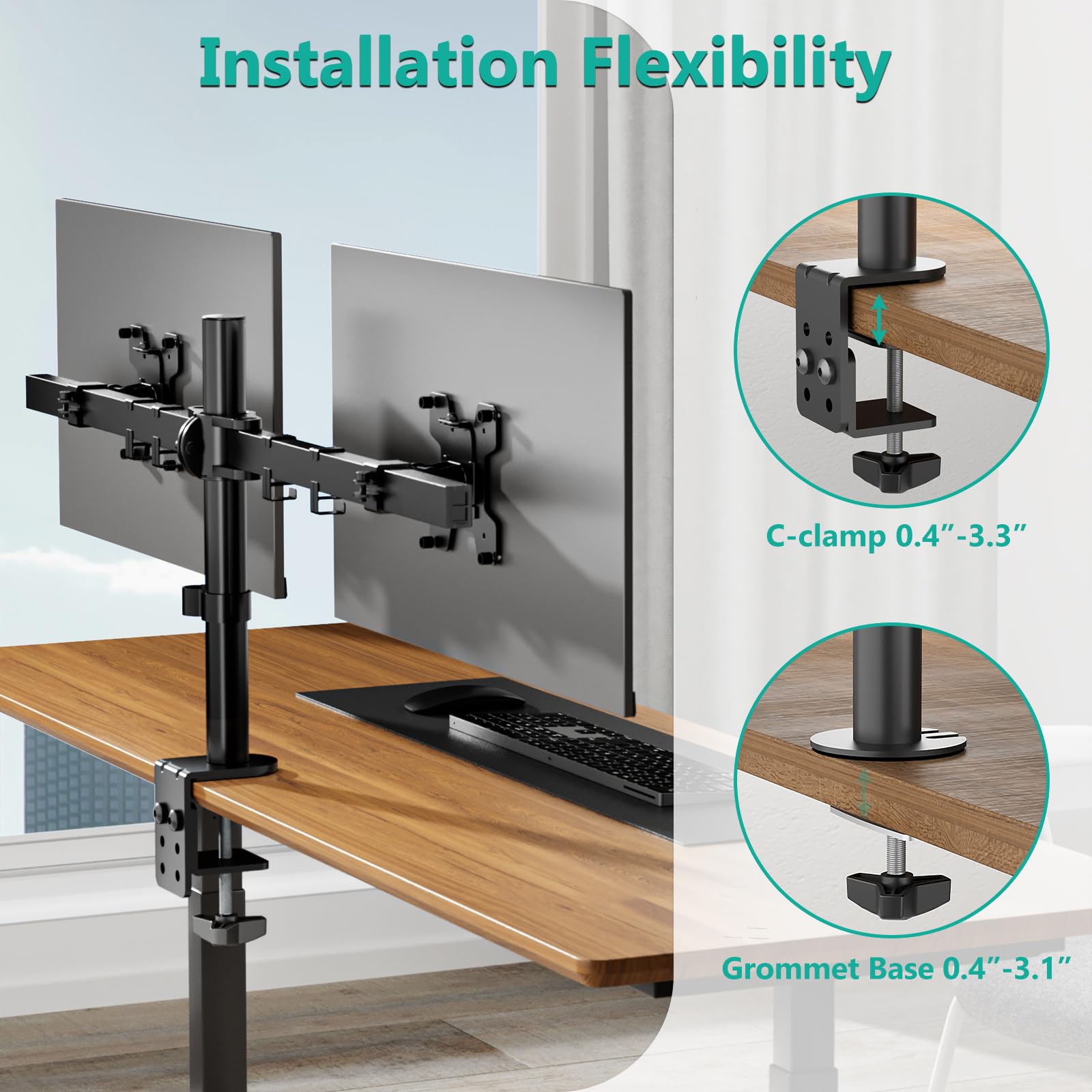Foto 5 pulgar | Soporte Wali M002-32 para dos Monitores de Hasta 32 " - Venta Internacional