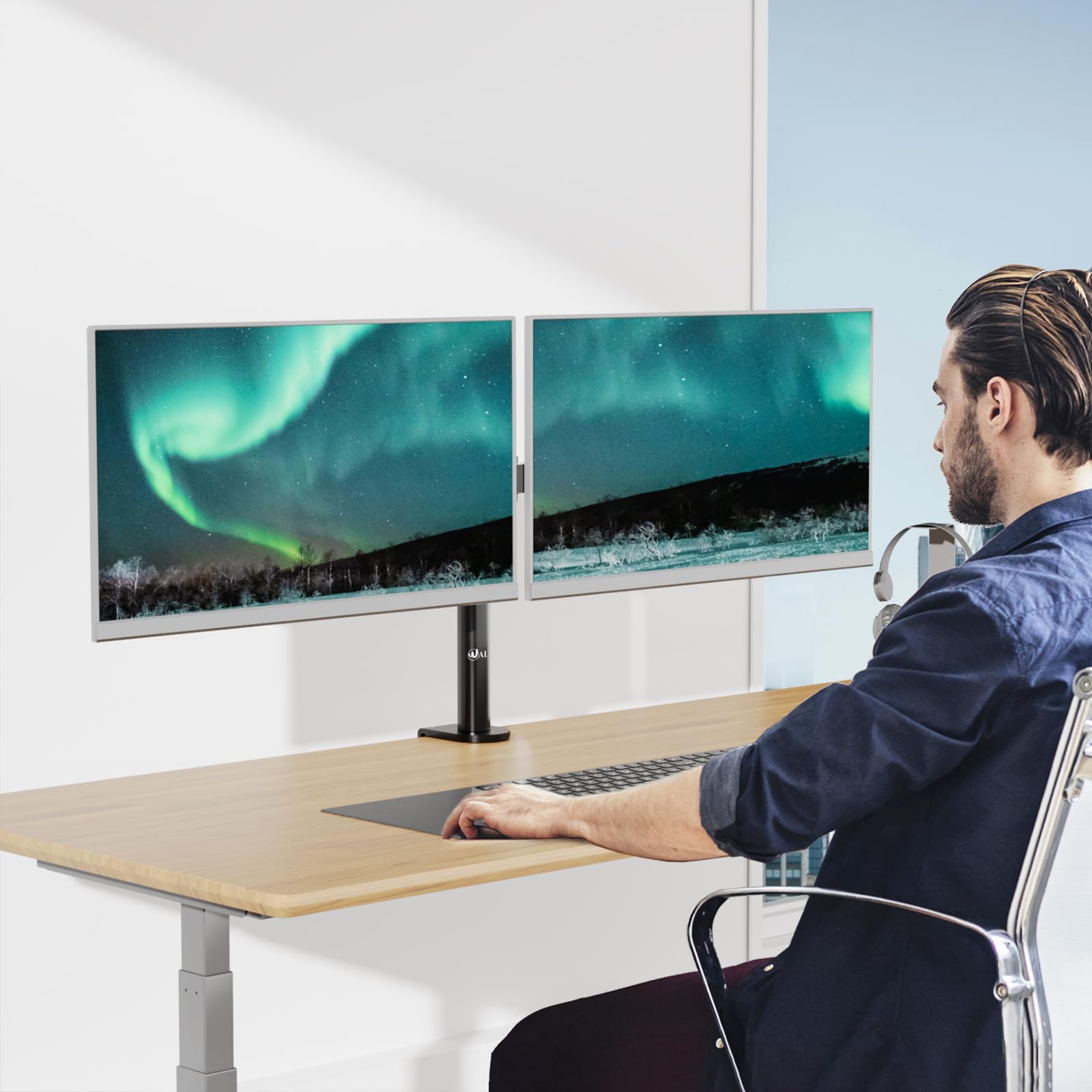 Foto 8 pulgar | Soporte Wali M002-32 para dos Monitores de Hasta 32 " - Venta Internacional