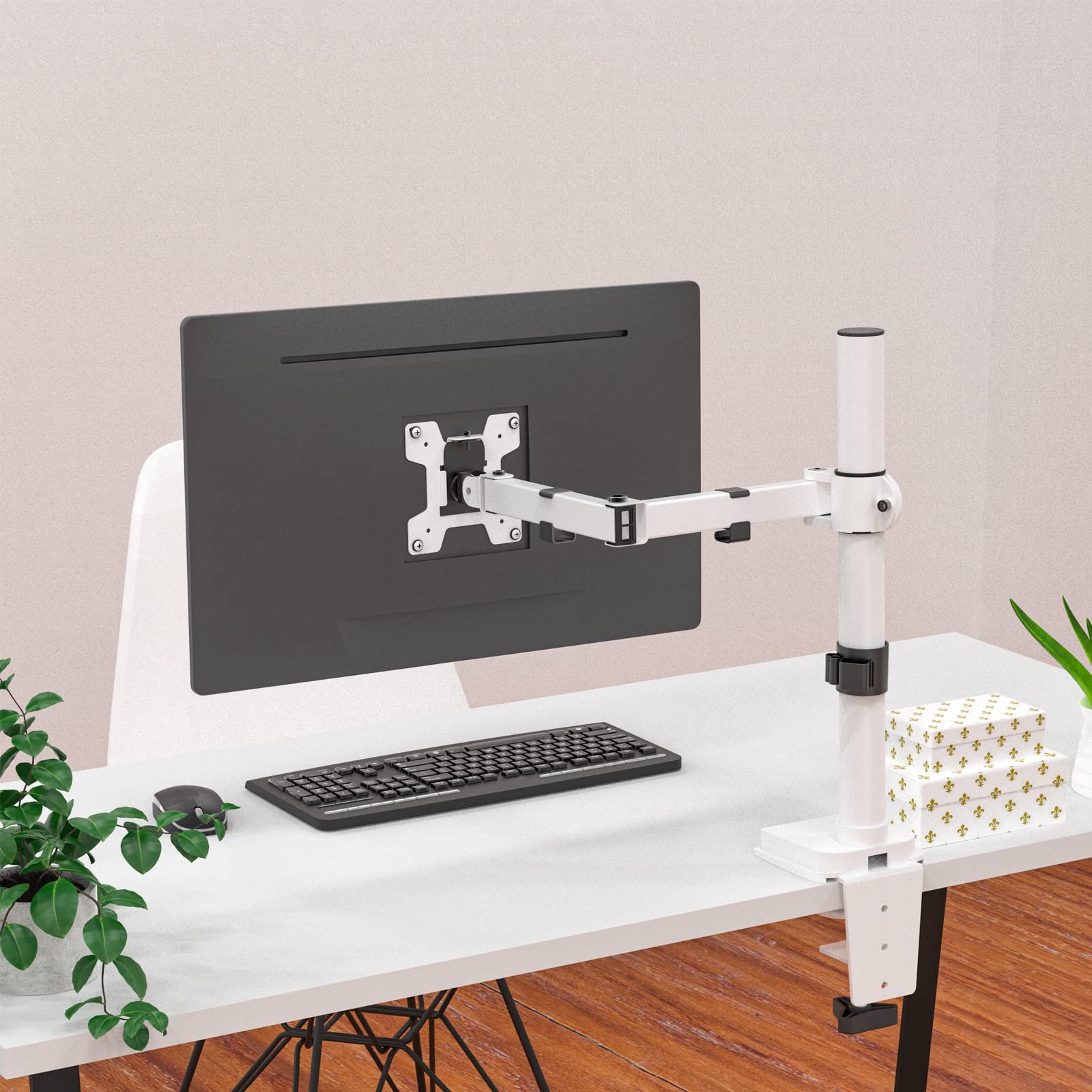 Foto 6 | Brazo para Monitor Wali Individual Totalmente Ajustable Blanco 10 kg - Venta Internacional