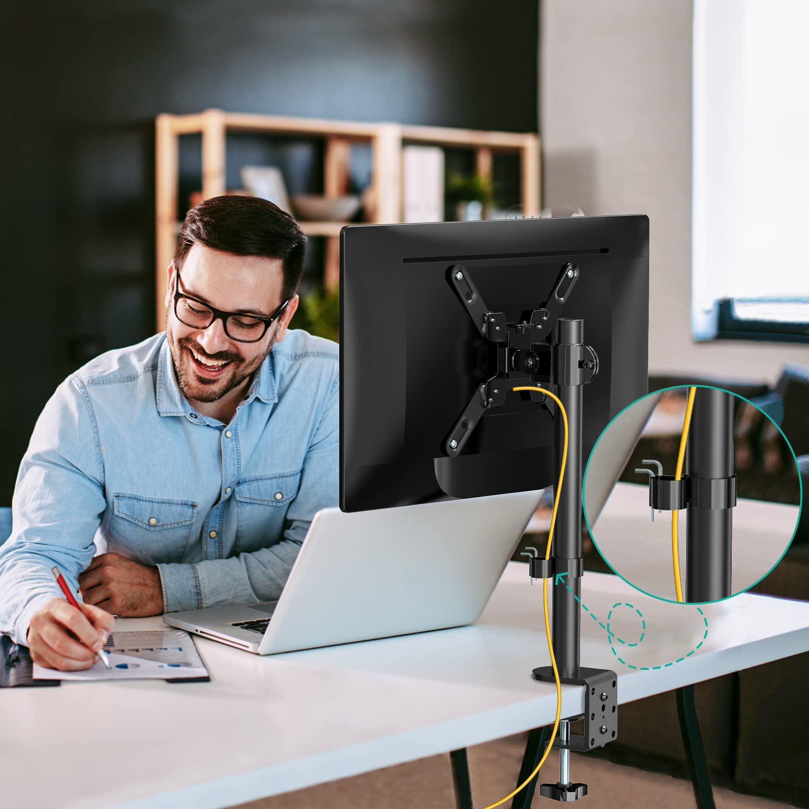 Foto 8 pulgar | Soporte de Monitor Wali M001sxl para 1 Pantalla de Hasta 42 " Negra - Venta Internacional