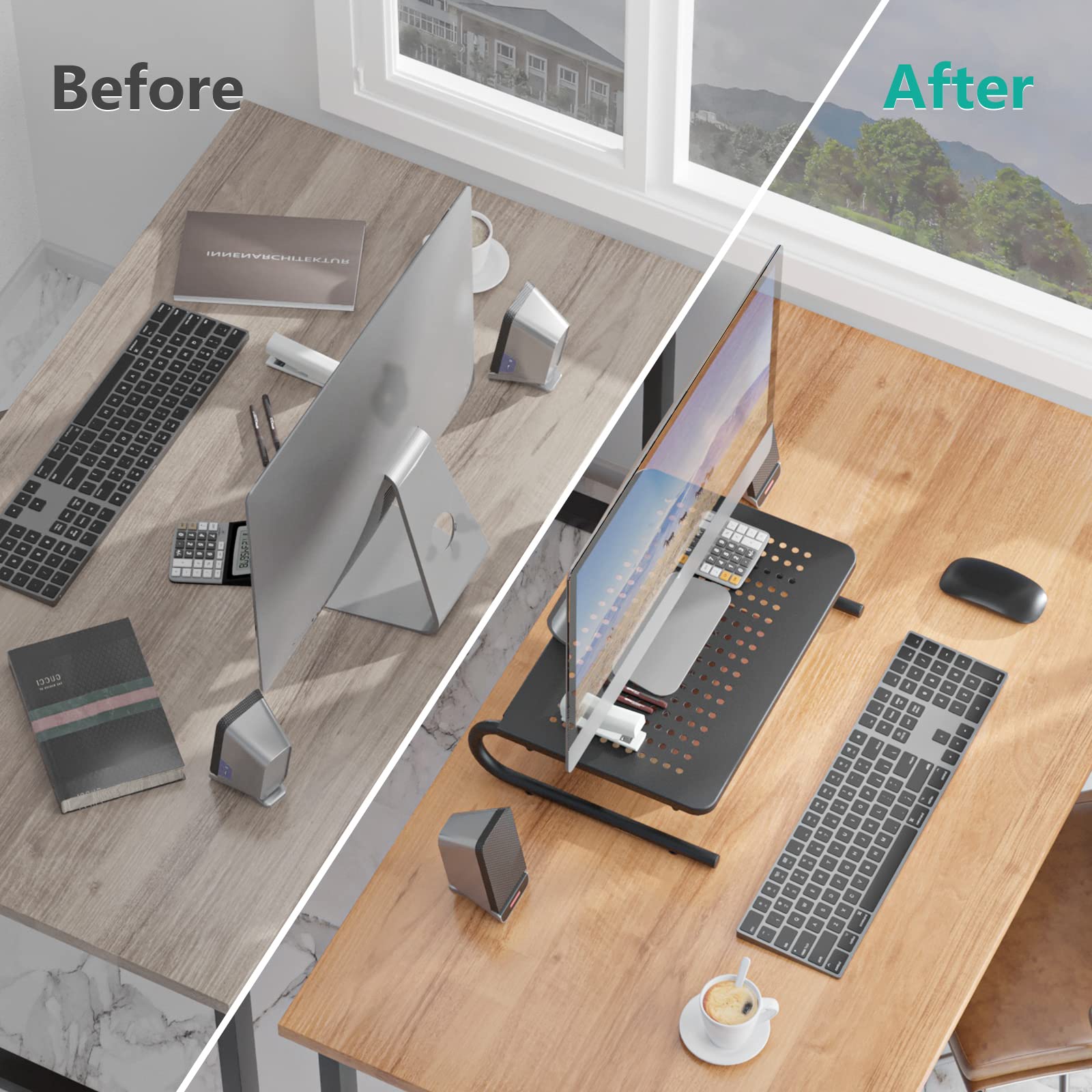 Foto 6 pulgar | Soporte Elevador De Monitor Wali Stt001 Para Oficina  Negro - Venta Internacional