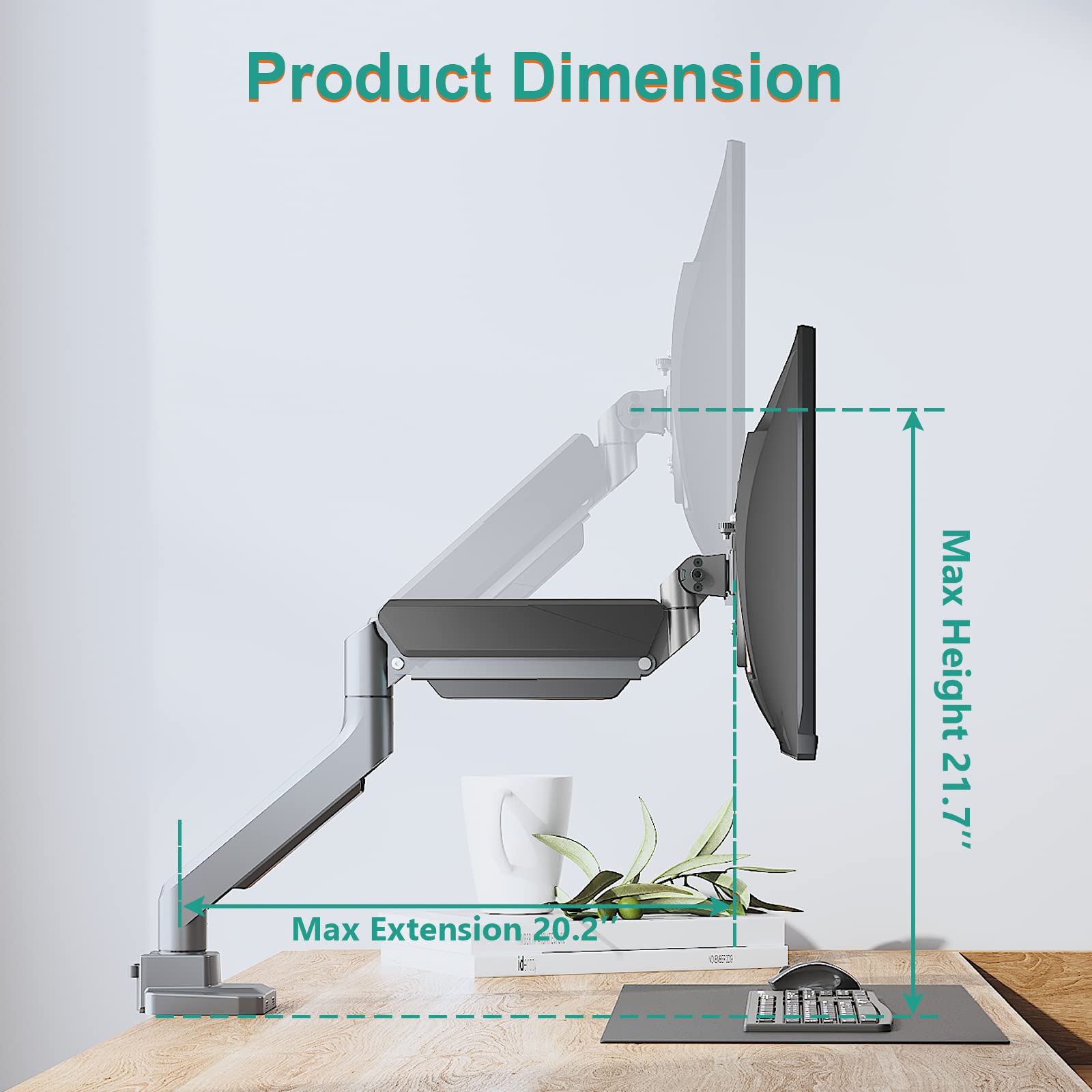Foto 4 pulgar | Soporte de Escritorio Wali Gsmu001 para Monitores de 17 a 35 Pulgadas - Venta Internacional