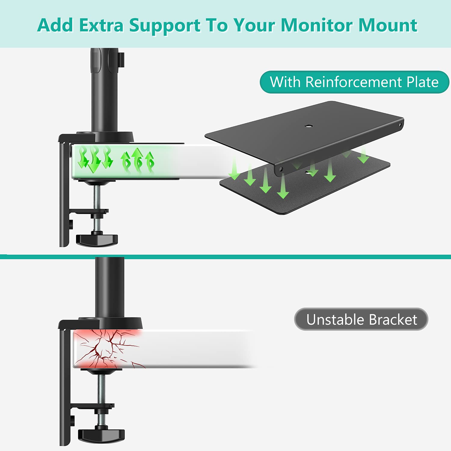 Foto 3 pulgar | Placa de Refuerzo para Montaje de Monitor Wali Cgrp-b Negra - Venta Internacional