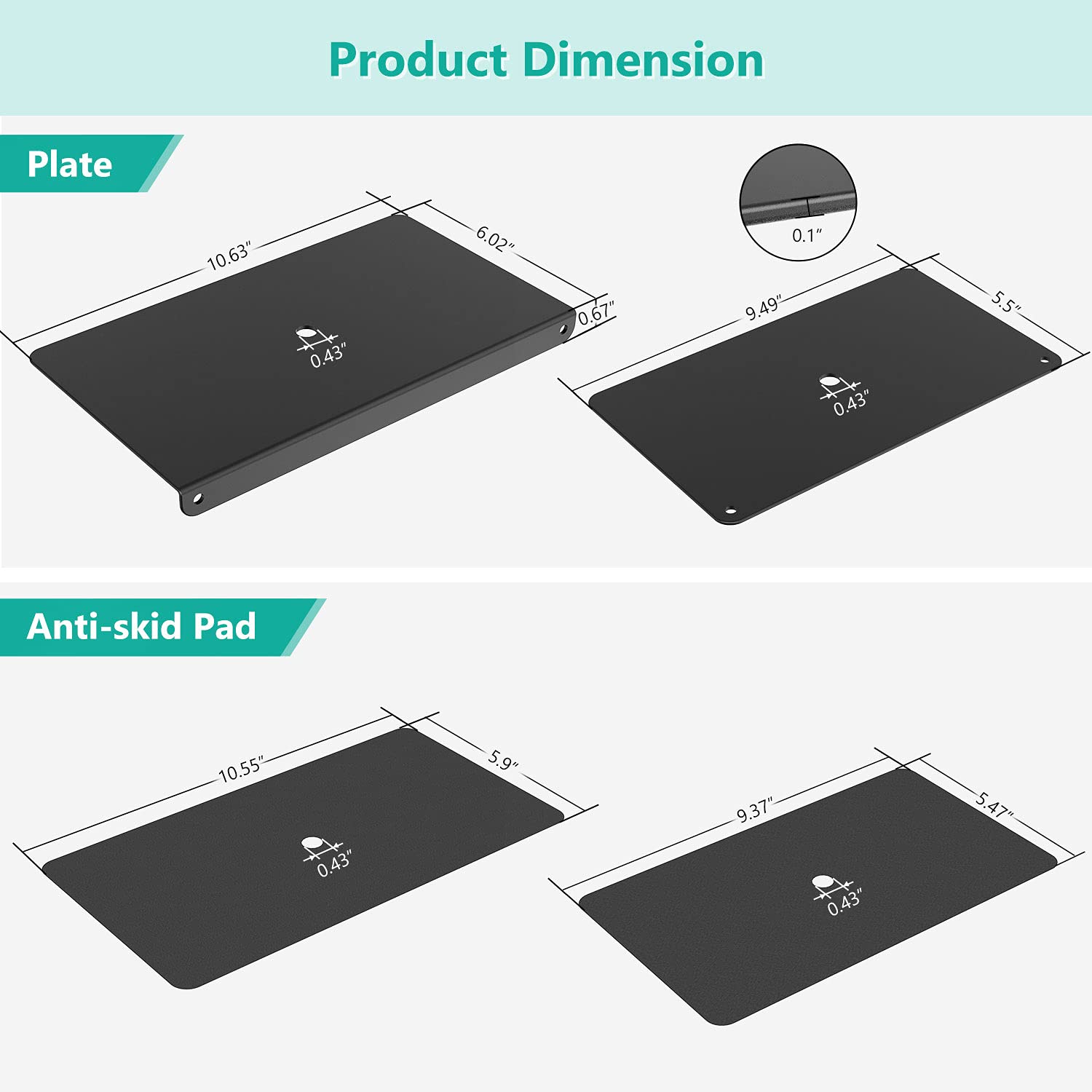 Foto 6 pulgar | Placa de Refuerzo para Montaje de Monitor Wali Cgrp-b Negra - Venta Internacional
