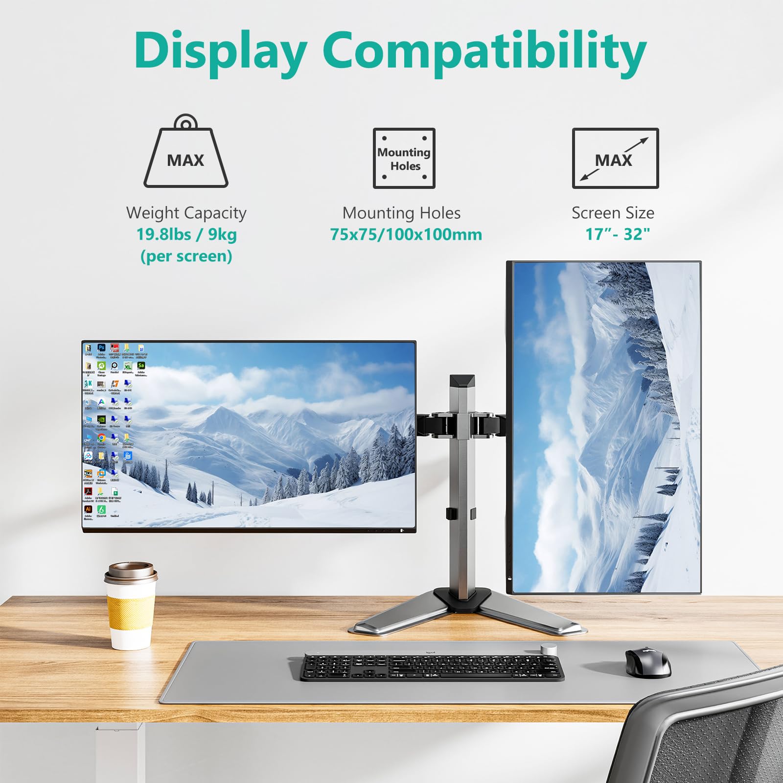 Foto 3 pulgar | Soporte Doble Wali para Monitor-Venta Internacional