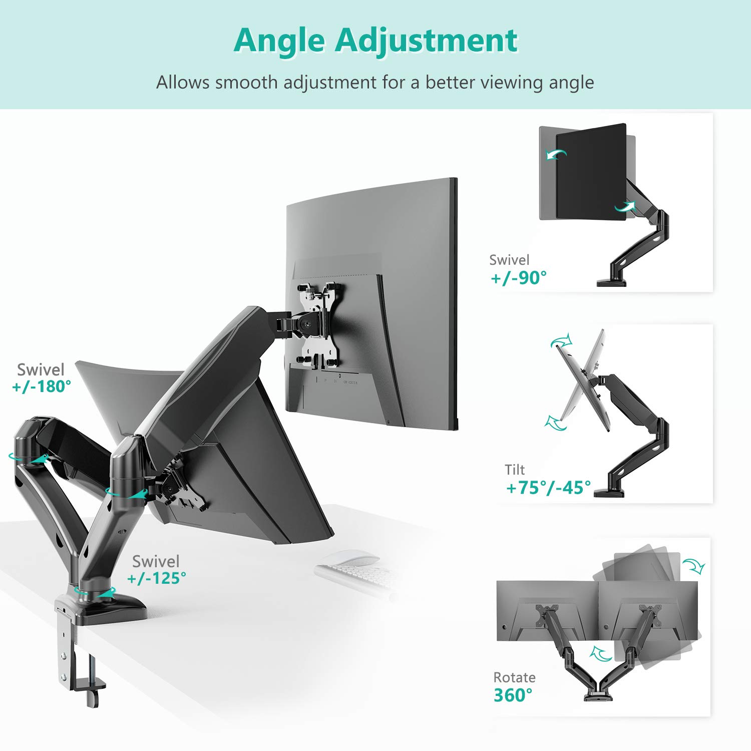 Foto 4 | Soporte Wali Gsmp002 para 2 Monitores de Hasta 32 " - Venta Internacional