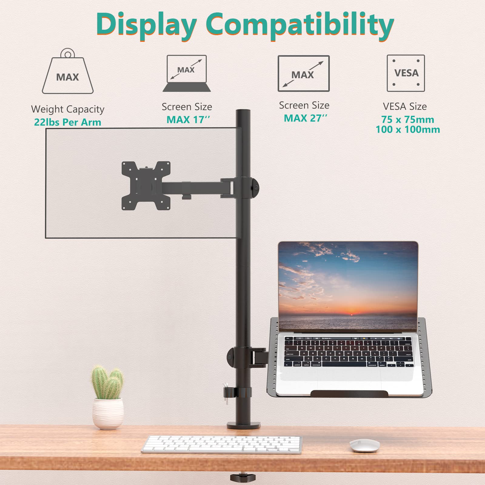 Foto 4 pulgar | Soporte para Ordenador Portátil y Monitor Wali M001xllp Negro - Venta Internacional