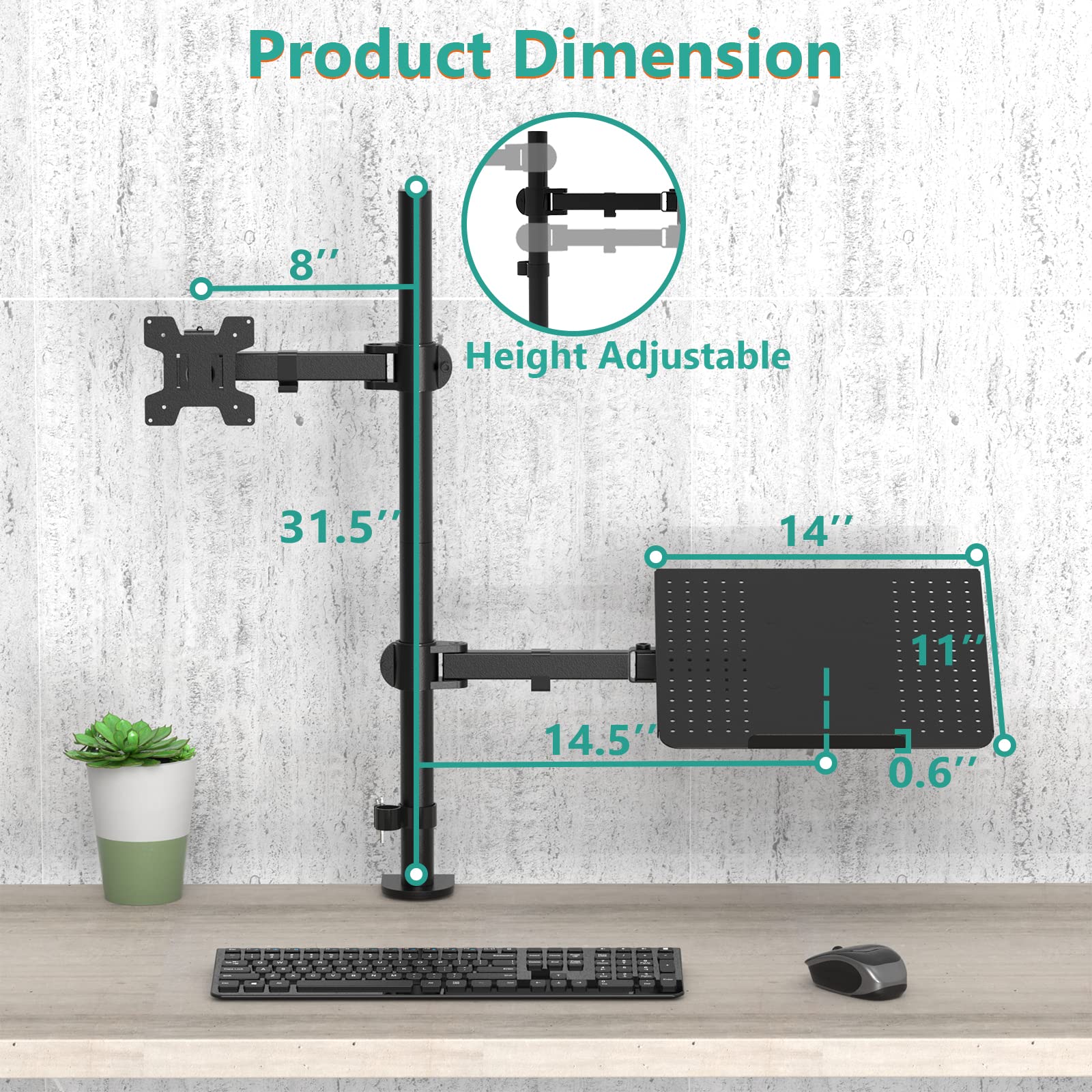 Foto 6 pulgar | Soporte para Ordenador Portátil y Monitor Wali M001xllp Negro - Venta Internacional