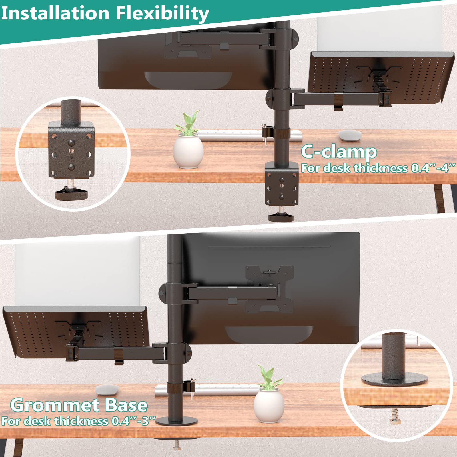Foto 7 pulgar | Soporte para Ordenador Portátil y Monitor Wali M001xllp Negro - Venta Internacional