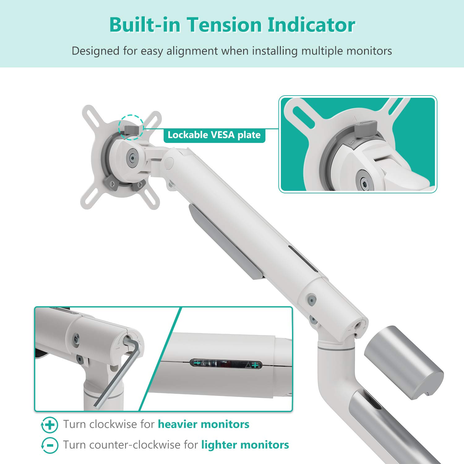 Foto 5 pulgar | Soporte Doble Wali Mati002-w Blanco para 2 Monitores - Venta Internacional