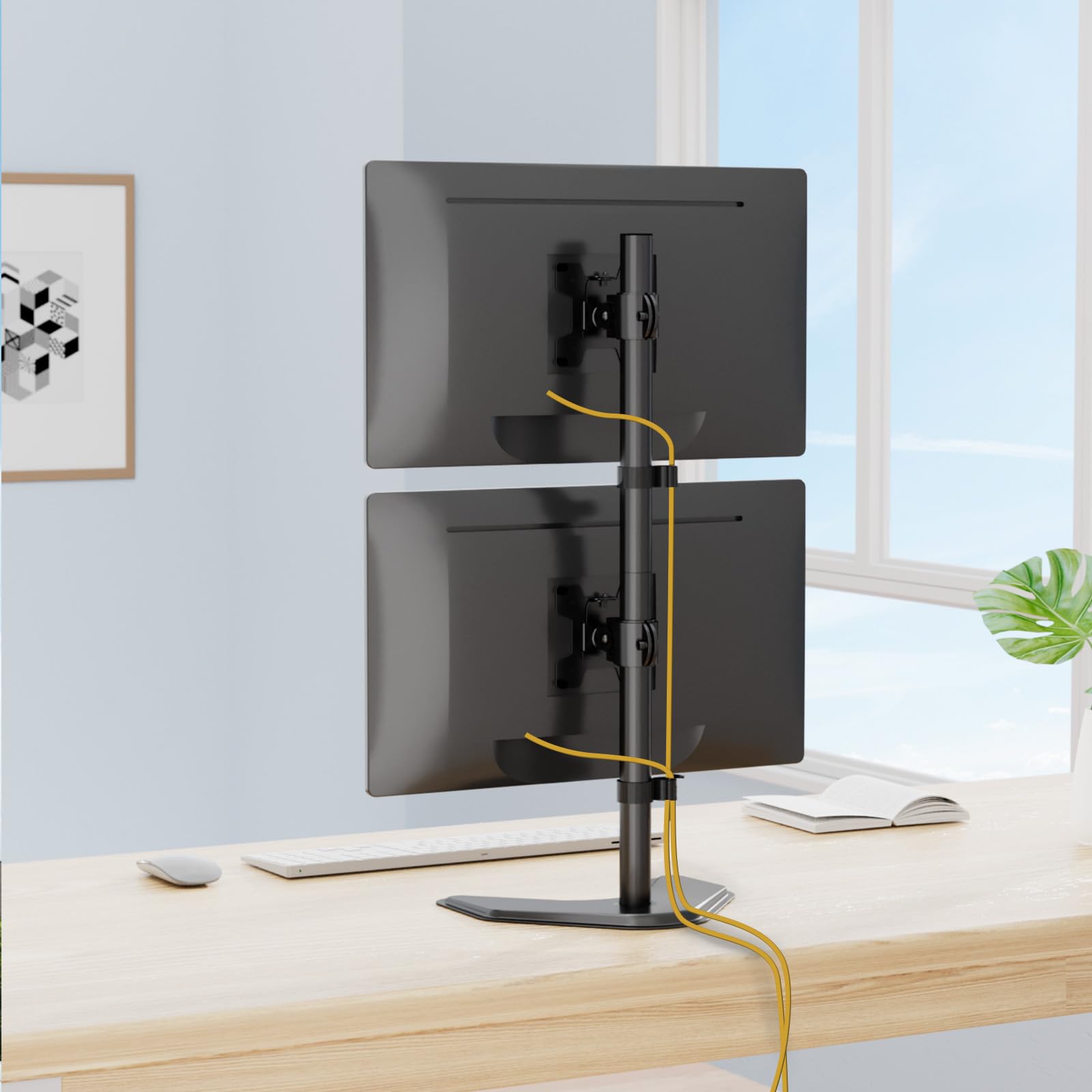 Foto 3 pulgar | Pantallas Dobles Apiladas Verticales Wali de 27 Pulgadas con Soporte para Monitor - Venta Internacional
