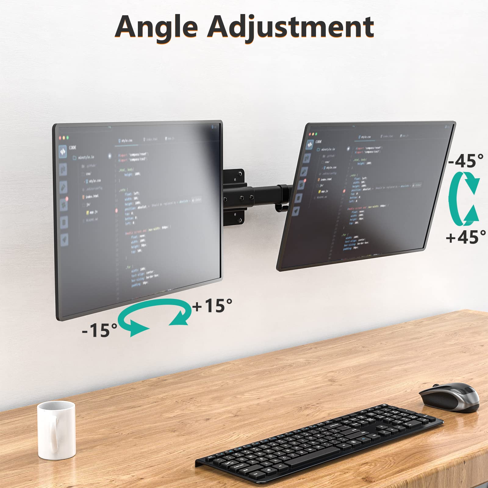 Foto 8 pulgar | Soporte de Pared Wali 012arm para dos Monitores de 27 " - Venta Internacional