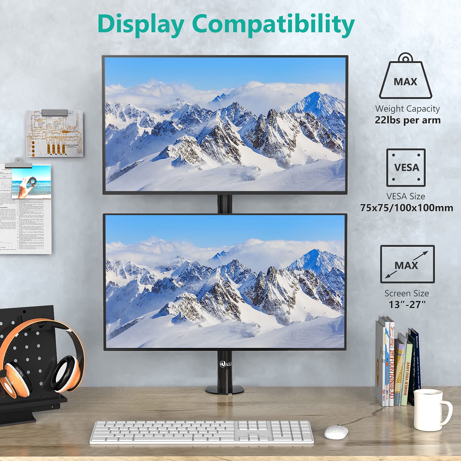 Foto 3 pulgar | Soporte de Escritorio para Doble Monitor Wali M002xls - Venta Internacional