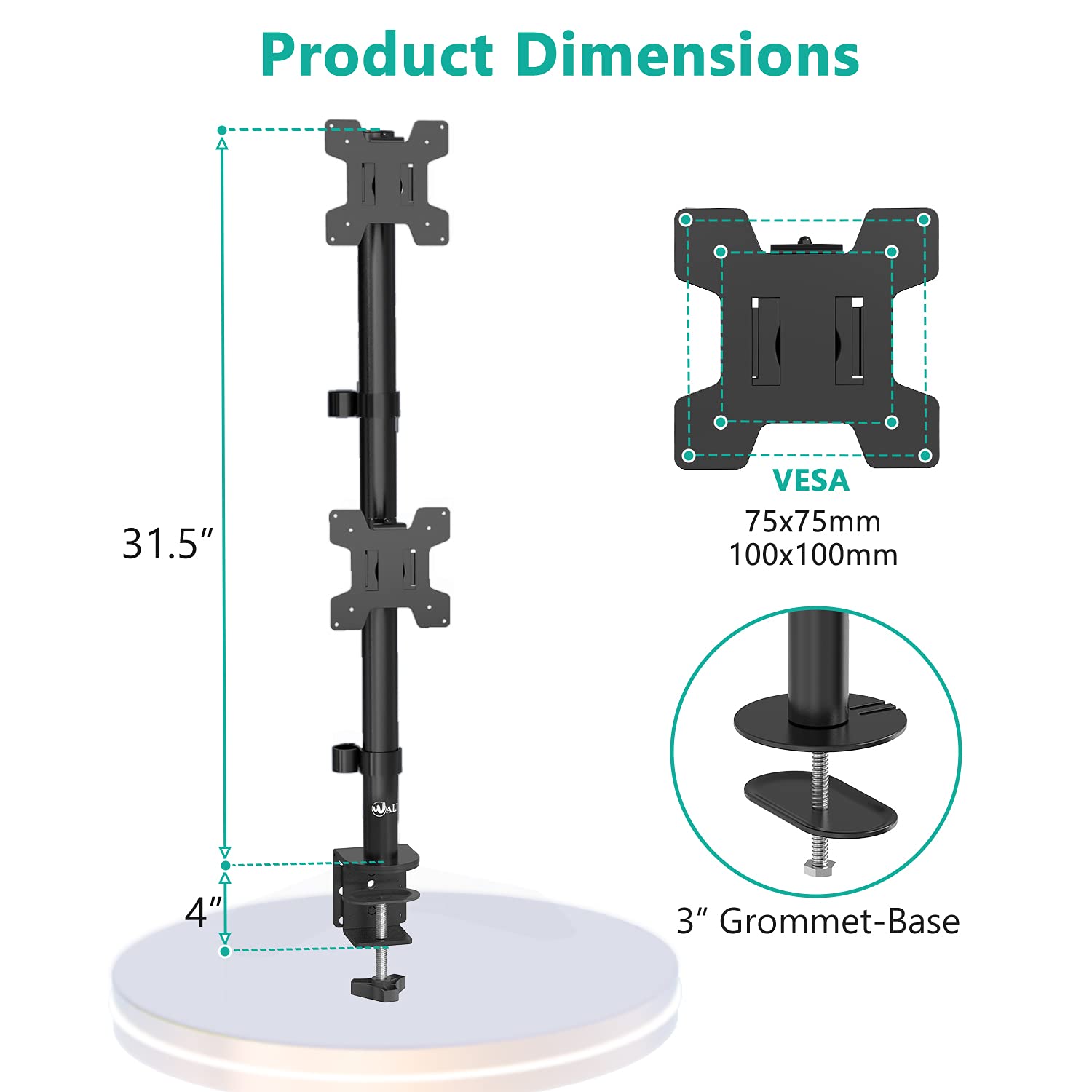 Foto 5 pulgar | Soporte de Escritorio para Doble Monitor Wali M002xls - Venta Internacional