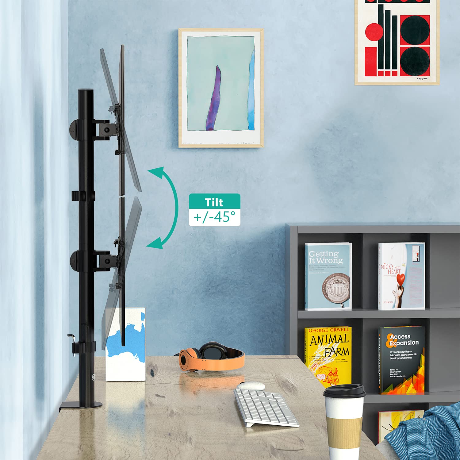 Foto 8 pulgar | Soporte de Escritorio para Doble Monitor Wali M002xls - Venta Internacional
