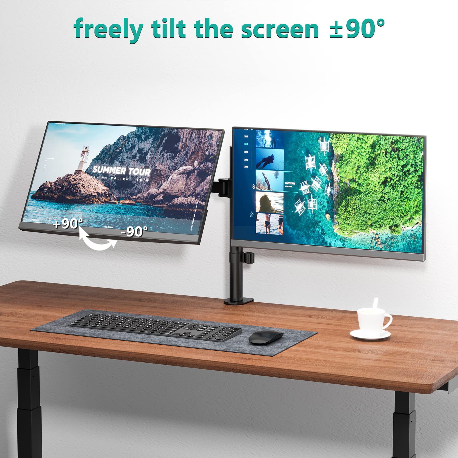 Foto 4 pulgar | Soporte de Escritorio para dos Monitores Wali M002 para 2 Monitores de Hasta 27 " - Venta Internacional