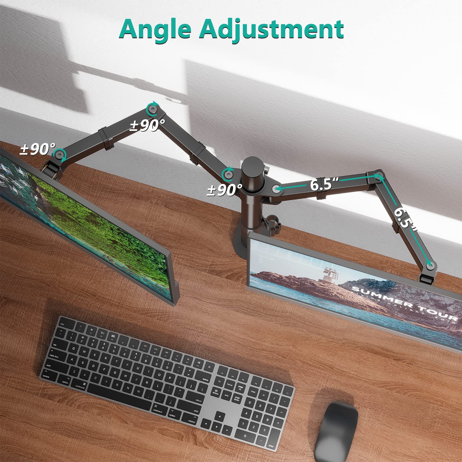 Foto 5 pulgar | Soporte de Escritorio para dos Monitores Wali M002 para 2 Monitores de Hasta 27 " - Venta Internacional