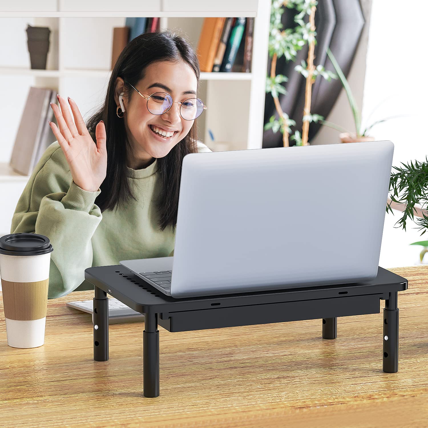 Foto 3 pulgar | Soporte para Monitor Wali Stt003d-2b con Cajón y Soporte para Teléfono - Venta Internacional