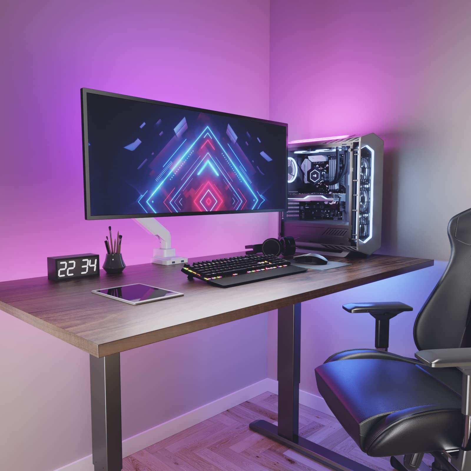 Foto 2 | Soporte de Pantalla de Escritorio Wali GSMU001-W Blanco para Monitor de 17'' a 35'' - Venta Internacional