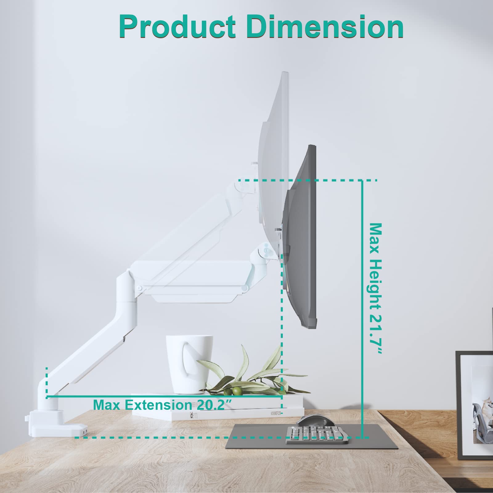 Foto 4 | Soporte de Pantalla de Escritorio Wali GSMU001-W Blanco para Monitor de 17'' a 35'' - Venta Internacional