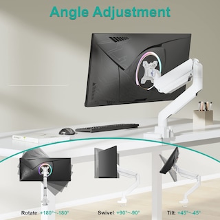 Foto 6 | Soporte de Pantalla de Escritorio Wali GSMU001-W Blanco para Monitor de 17'' a 35'' - Venta Internacional