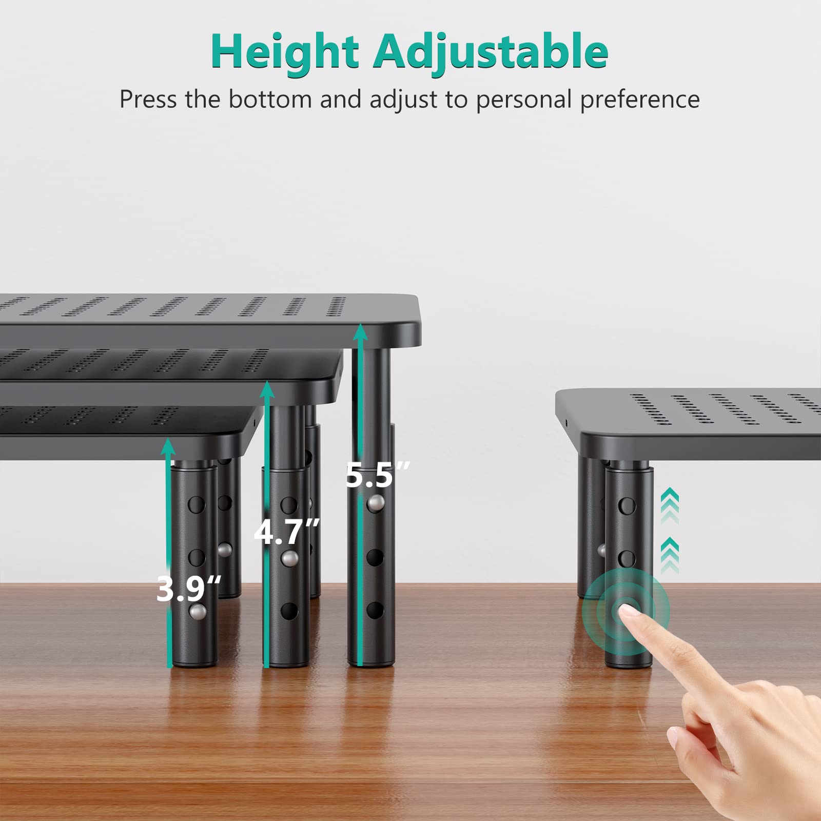 Foto 3 pulgar | Elevadores de Monitor Wali 2 Piezas Negros - Venta Internacional