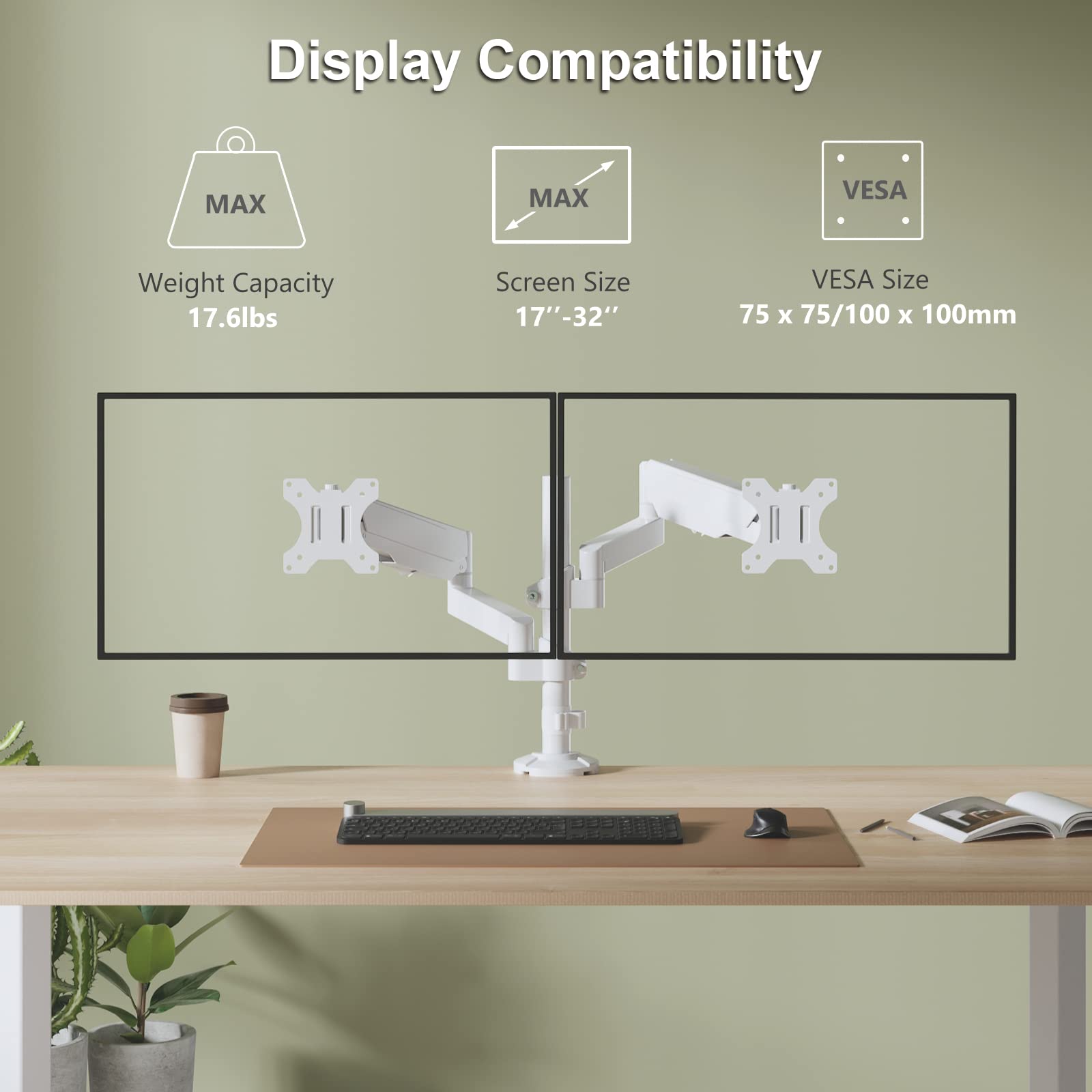 Foto 4 pulgar | Soporte para Dos Monitores Wali GSDM002W para 2 Monitores de Hasta 32'' - Venta Internacional