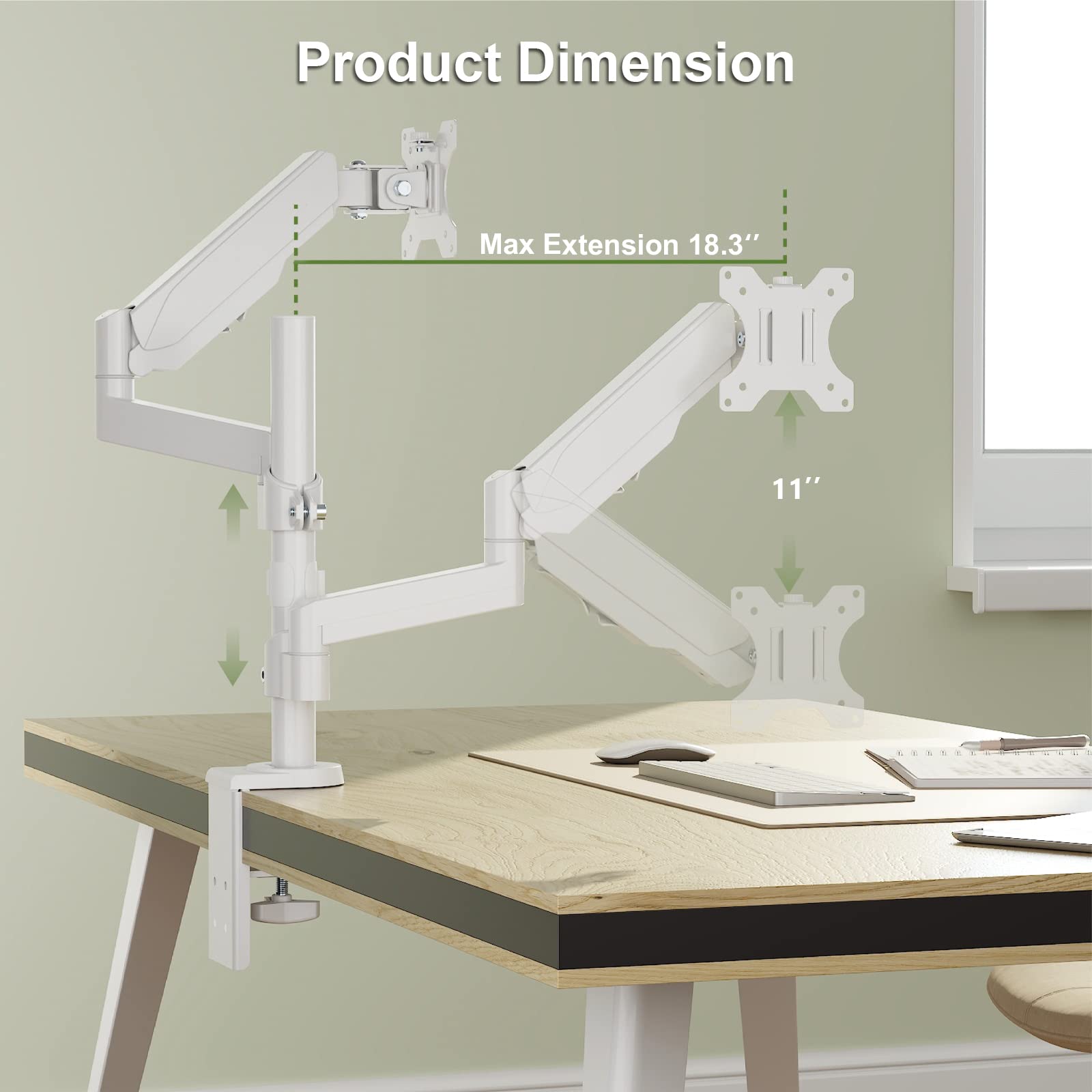 Foto 4 | Soporte para Dos Monitores Wali GSDM002W para 2 Monitores de Hasta 32'' - Venta Internacional
