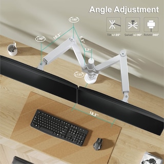 Foto 5 | Soporte para Dos Monitores Wali GSDM002W para 2 Monitores de Hasta 32'' - Venta Internacional