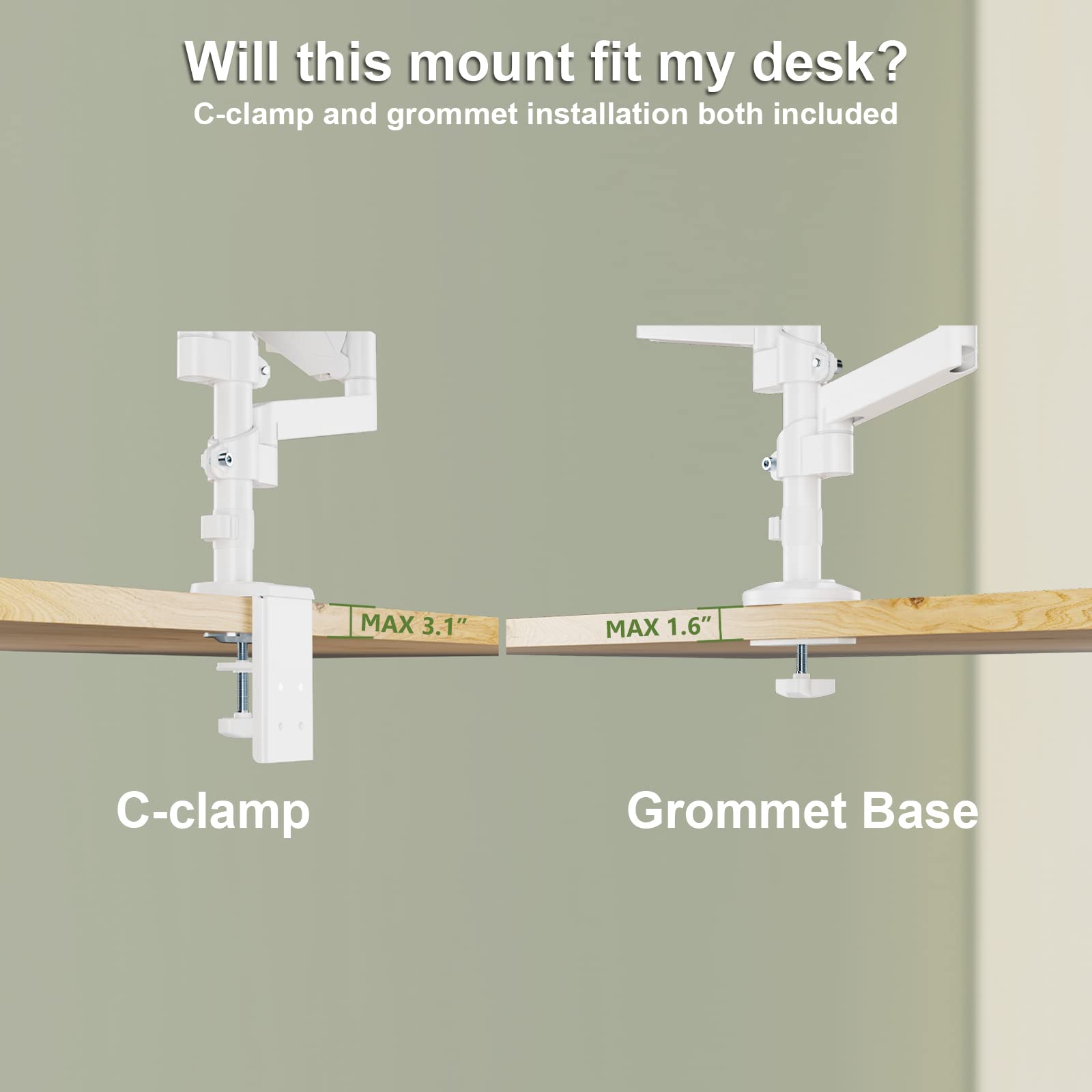 Foto 7 pulgar | Soporte para Dos Monitores Wali GSDM002W para 2 Monitores de Hasta 32'' - Venta Internacional