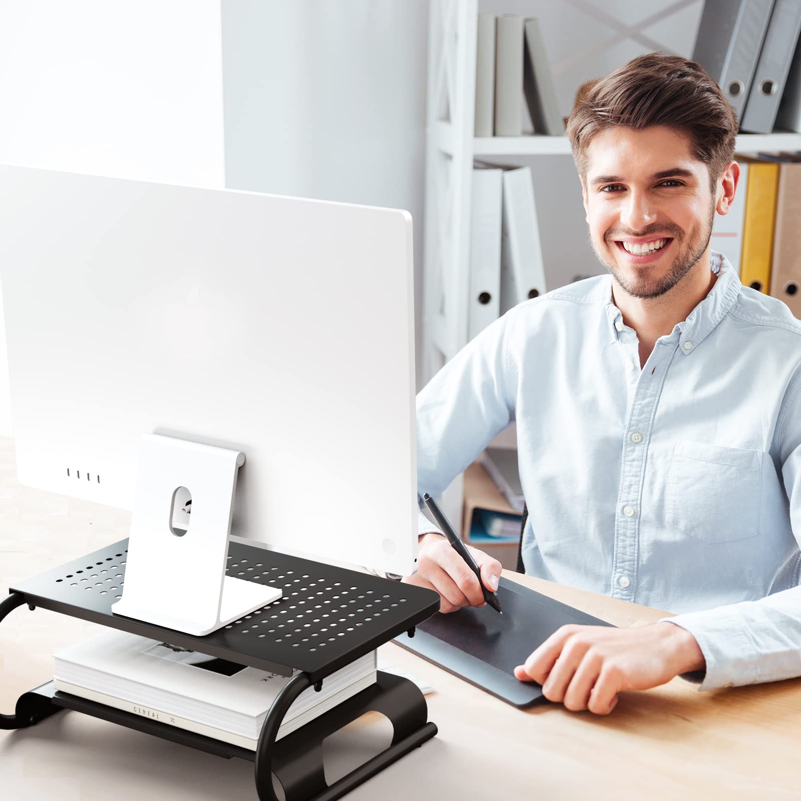 Foto 7 pulgar | Soporte para Monitor Wali STT001B Metal Ventilado 2 Niveles Negro - Venta Internacional
